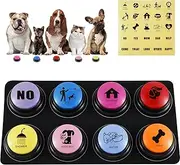 8Pcs Dog Talking Button, Dog Buttons for Communication, 6 Color Dog Training Buzzers, 30 Seconds Dog Buttons for Pet Sound Training Toy for Talking Gifts for Dog Lovers, Buzzer for Classroom