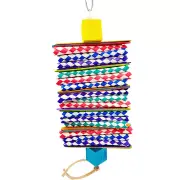 1168 Big Bamboo Shredder Bird Toy Colorful Chewable Hanging Fun Made in USA