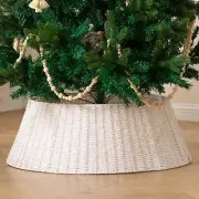 Rustic Farmhouse Christmas Tree Collar - 28Inch Woven Wicker Tree Base Stand ...