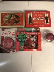 3 Sealed Vintage Coca-Cola Christmas/Santa Clause Playing Cards/1 Magnet/1 Yoyo!