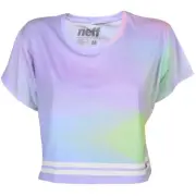 New Neff Women's Pastel Fog Crop Top Medium Short Sleeve Shirt Multi