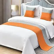 Geometric Line Bedspread Bed Runner Scarves Hotel Home Bedding Scarf Protection Modern Soft Bed Tail Towel King Size Durable Bed Flag Decoration,G-2*Pillowcase