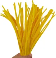 12Inches*6Mm Yellow 70Pcs Pipe Cleaner Craft Chenille Stem Extra Long Chenille C