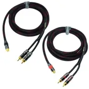 7ft Shielded RCA Splitter Subwoofer Stereo Audio Video Cable 1 Female to 2 Ma...