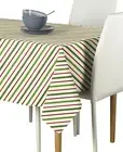 Christmas Red & Green Diagonal Stripe Poly Tablecloth - Assorted Sizes!
