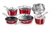 Granite Stone Hammered Titanium Non-Stick Diamond Infused 10 Piece Cookware Set