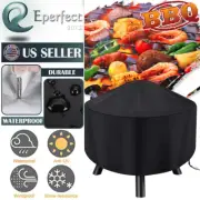 30 inch Patio Round Fire Pit Cover Waterproof Outdoor BBQ Gas Grill UV Protector