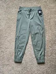 Eddie Bauer track jogger pants agave green lightweight womens M