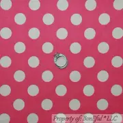 BonEful Fabric FQ Cotton Quilt VTG Pink White Polka Dot Calico Minnie Mouse Girl