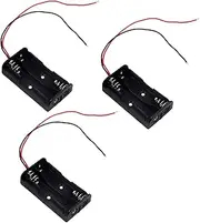 LAMPVPATH (Pack of 3) 2 AA Battery Holder, 2 AA Battery Holder with Leads, 2 AA Battery Holder with Wires