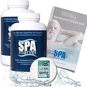 Spa Marvel for Hot Tub 2-Pack (6m Supply) Spa Marvel Water Treatment & Conditioner Hot Tub Water Softener Natural Spa Chemicals Spa Marvel Water Treatment Plus a Grime Gripper Hot Tub Accessories