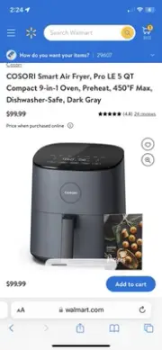 COSORI Air Fryer, 5 QT, 9-in-1 Airfryer Compact Oilless Small Oven - NEWOPEN BOX