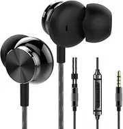 Betron BS10 Earphones Headphones, Powerful Bass Driven Sound, 12mm Large Drivers, Ergonomic Design with Remote Control and Microphone for iPhone, iPad, iPod, Samsung (Black)