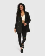 [Belle & Bloom] Because Of You Trimmed Blazer - Black