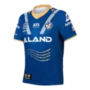 PARRAMATTA EELS 2024 MACRON NRL TEAM KIDS YOUTH ANZAC ROUND COMMEMORATIVE JERSEY