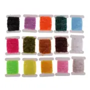15 Cards Fly Fishing Tinsel Chenille Crystal Fly Tying Materials