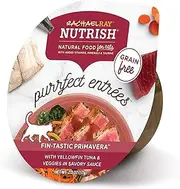 Rachael Ray Nutrish Purrfect Entrees Grain Free Natural Wet Cat Food with Yellowfin Tuna & Veggies, 2.8 Oz. Tub (Pack of 24)