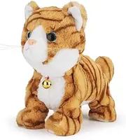 Smalody Interactive Electronic Plush Toy - Animated Sound Control Electronic Pet Robot Cat Kitten Toys Gifts for Boys & Girls Kids Birthday Christmas(LED Eyes) (Yellow)