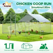 Chicken Coop Pet Dog Run Enclosure Chook Pen Walk In Shelter Rabbit House Hutch