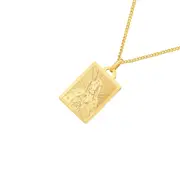 9ct Gold Rectangular Immaculate Mary Pendant