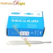 Wdl 100 Scalpel Blades #21 Surgical Dental Ent Instruments With Free #4 Handle