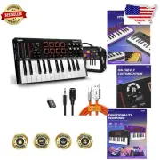 Mini 25-Key MIDI Controller with 8 Drum Pads - Portable Music Production Machine