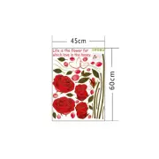 Romantic Red Rose Flowers Wall Decals Living Room Removable Wall Stickers Mural