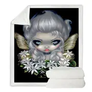 White Flowers Starry Wild Jasmine Fairy Throw Blanket