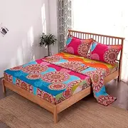 Pangzi Bohemian Lightweight Microfiber Bedding Sheet Set,1 Fitted Sheet, 1 Flat, 2 Pillow Cases - 4 Piece, Cotton Blend, Sheet Set, King