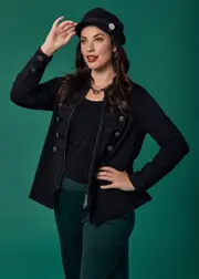 [TS] Taking Shape Bamboo Ponte Major Jacket Size 16 in Black - Plus Size Women's Clothing Black