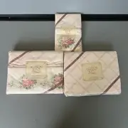 VTG J. P. Stevens Allyson Kent Romantic Rose Set Full Fitted & Flat w/2pillowcas