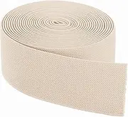 uxcell Elastic Bands for Sewing 5cm x 4.6m Beige Knit Elastic Spool High Elasticity for Wigs, Waistband, Pants, Craft DIY Projects