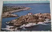 VTG 1960s POSTCARD NUBBLE LIGHT VIEW FROM OCEAN CAPE NEDDICK YORK BEACH ME