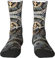 [EdWal] Soft Clock Gear print Moisture Wicking Socks Sports Socks for Men and Women Warm thermal Boot Hiking Socks