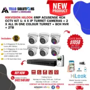 HV HiLook 6MP A 4CH CCTV Kit 1: 4xIP Turret Cam +2xIP AIO Colour+8CH NVR+2TB HD