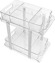 BIUDECO Modern under Sink Storage Organizer 2 Tier Bathroom Cabinet Organizer Sturdy Easy Access