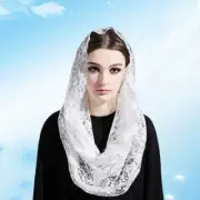 Lace Veil Miss Chapel Wedding Scarf Veils for Church Black Women Funeral