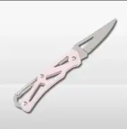 Mini PINK Pocket Folding Knife Camping Outdoor Fishing Small Keyring Knives EDC