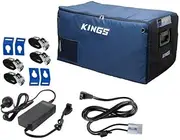 Kings Escape 90 Fridge Cover Insulated+ Fridge Tie Down Straps - (4 Pack) + 1.8m Fridge Cable + AC to 12V Fridge Adaptor