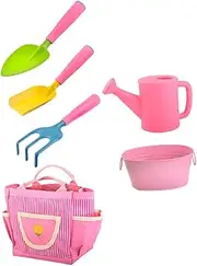 HAWILLOSCH 1 Set Mini Gardening Tools for Outdoor Planting with Rake Shovel Trowel for Little Hands Safe Lightweight Gardening Equipment for Boys