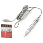 USB Electric Nail Drill Bits 12 File Tool Set Machine Acrylic Art Manicure Pen