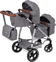 Mamas & Papas Twin Elite Pushchair | Pushchair With 9 Modes | Double Dolls Pram with Adjustable Height Handle And Multiple Seat Options | Children's Pram Toy & Accessories | 3+