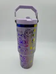 30 oz tumbler flip straw With handle Laser Engraved Gabby's Dollhouse & Mercat