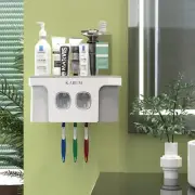 Toothbrush Holders for Bathrooms Toothpaste Dispenser - 2 Cups Automatic