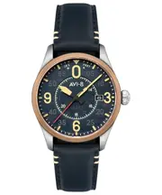 AVI-8 Spitfire Smith Distressed Blue Leather Automatic AV-4090-05 30M Mens Watch