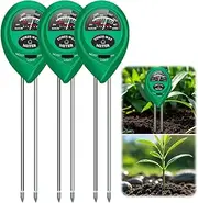 Soil Moisture Meter, 2025 New 3-in-1 Soil PH Tester, Plant Water Monitor, Hygrometer Sensor, Plant Soil Testing Kit, Suitable for Garden Care, Farm, Lawn, Indoor & Outdoor pH Testing (3PCS)