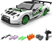 RACENT 1:24 Scale RC Drift Car, Remote Control Car with LED Light, White
