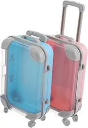 [Didiseaon] 2pcs Mini Trolley Makeup Cases Plastic Travel Storage Boxes for Eyelashes Cosmetics Shower Favors Lightweight Adorable Design