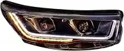 Car Styling FCompatible For Toyota 2015 New Highlander Headlights Kluger Headlight DRL Bi Xenon Lens High Low Beam Parking Fog(4300K Yellow,35W)