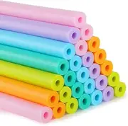 Sratte 30 Pcs Hollow Pool Noodles Bulk 39 inch Bright Foam Swim Noodles Large Pool Floats Toys for Adults and Kids Foam Water Noodles for Swimming Floating and Craft Projects
